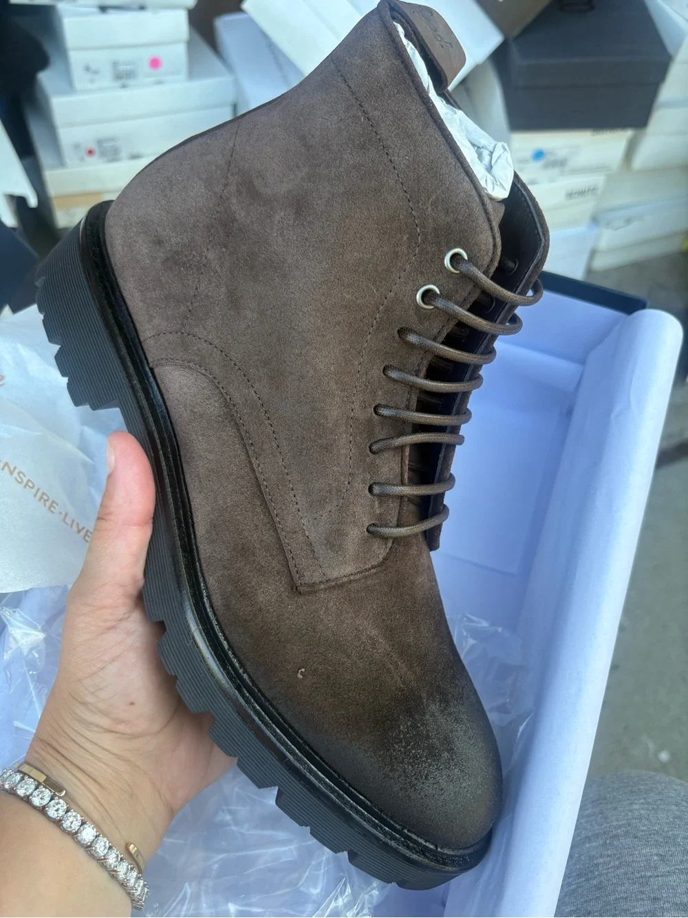 Brown Suede Men’s Chukka Boots with Lug Sole